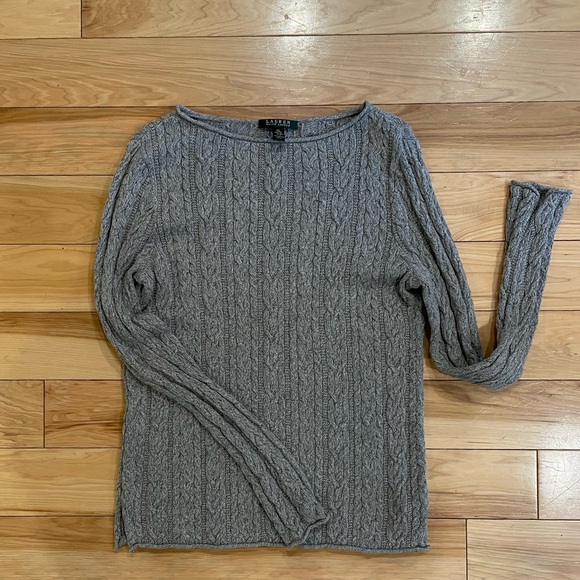 Ralph Lauren Heather Gray Cable Knit Sweater - Picture 1 of 5